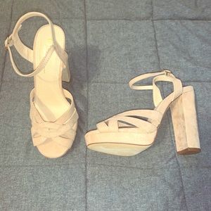 Lulus Platform Suede Strap Heels